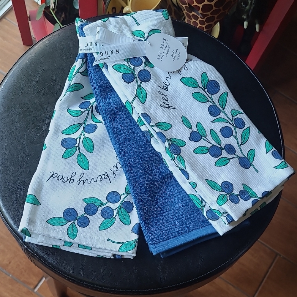Rae Dunn Blueberry Kitchen Towels